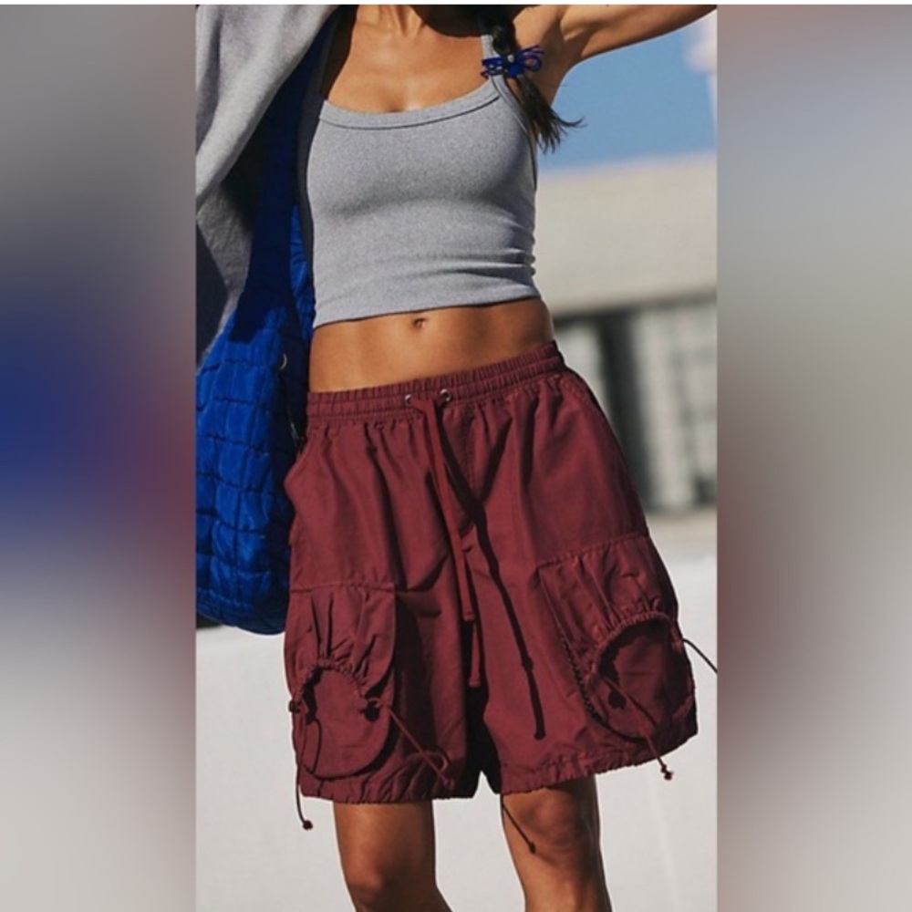 NWT FP movement in a cinch sour cherry dark wine shorts small free people
